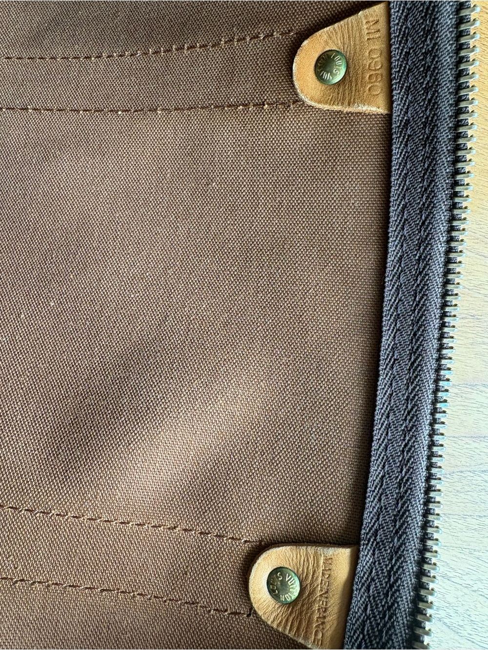 Authentic Louis Vuitton Monogram Canvas Keepall 55 Duffel in Brown and Tan - Picture 10 of 16